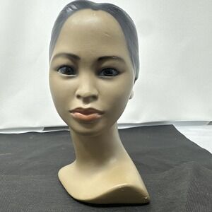 VINTAGE 1950's ALEXANDER BACKER CHALKWARE POLYNESIAN TIKI WOMAN BUST STATUE